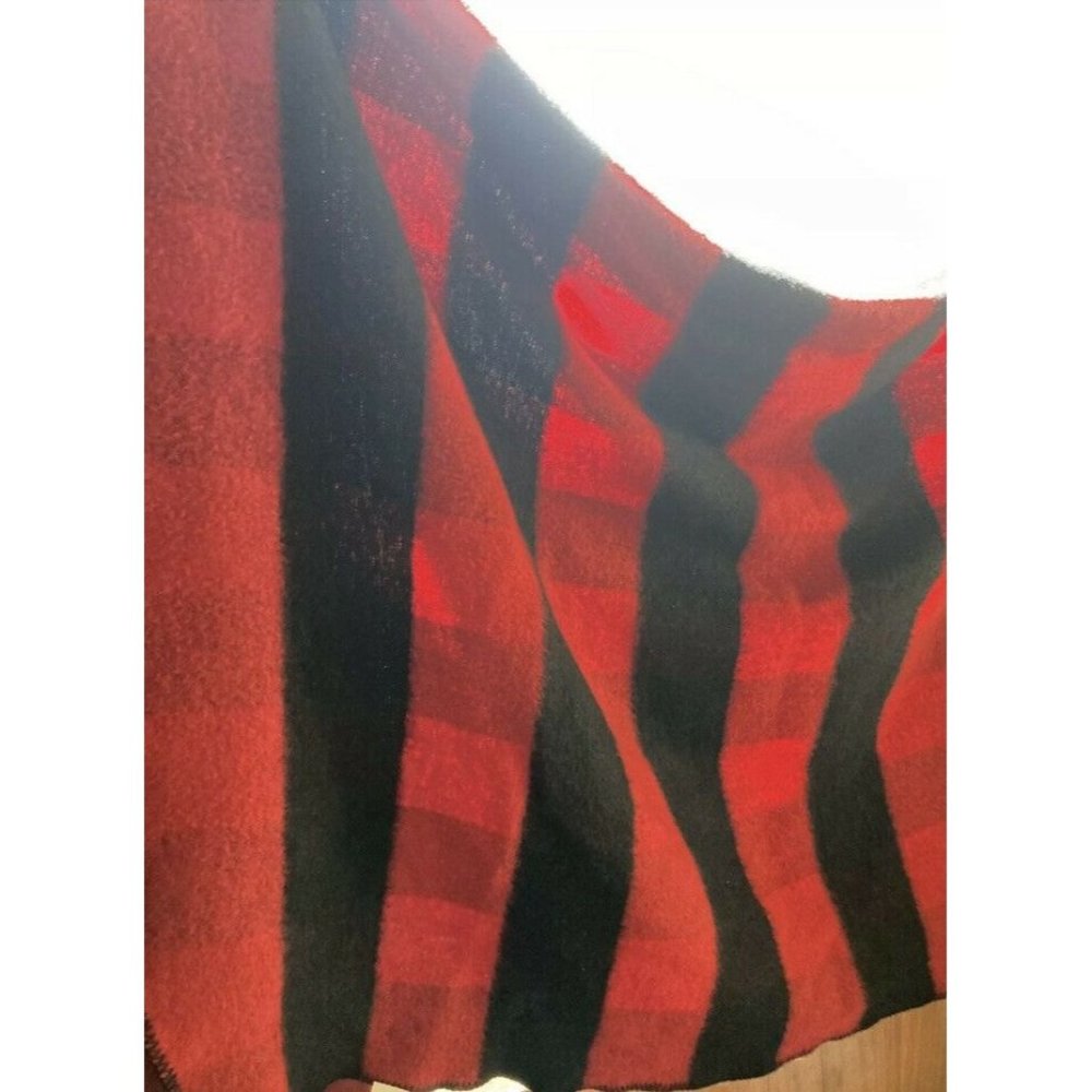 Vtg San Marcos Blanket Stadium Mexico 45” X 72”Acrylic Buffalo Plaid Che…